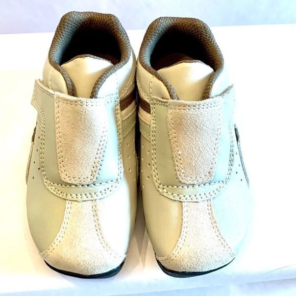 BEIGE WITH BROWN STRIPE VELCRO CLOSURE LB S-6 - Picture 2 of 6